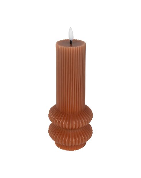 Bougie LED Pilier Terracotta Paraffine - D7.5Xh21Cm