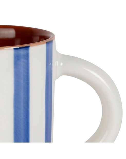 Mug en Grès Alaria Blanc/Indigo - 40Cl