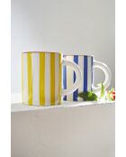 Alaria Tasse aus Steinzeug, Weiß/Indigoblau, 40 cl