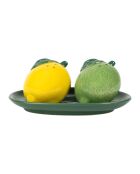 Salière & Poivrière Citron Plat Medi Jaune - H4.5Cm