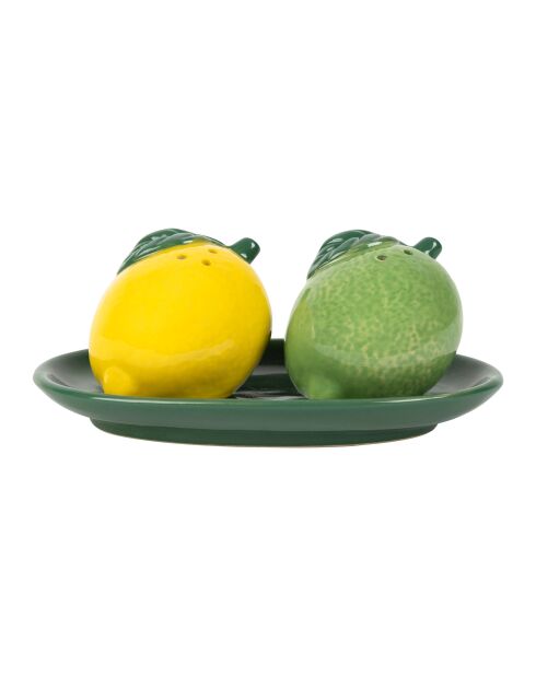 Salière & Poivrière Citron Plat Medi Jaune - H4.5Cm