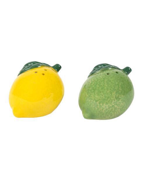 Salière & Poivrière Citron Plat Medi Jaune - H4.5Cm