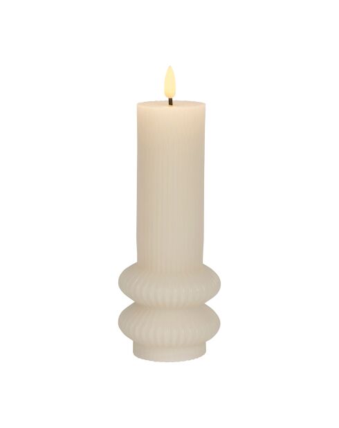 Bougie LED Pilier Ivoire - D7.5Xh21Cm