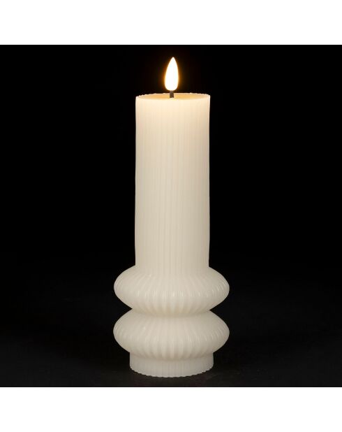 Bougie LED Pilier Ivoire - D7.5Xh21Cm