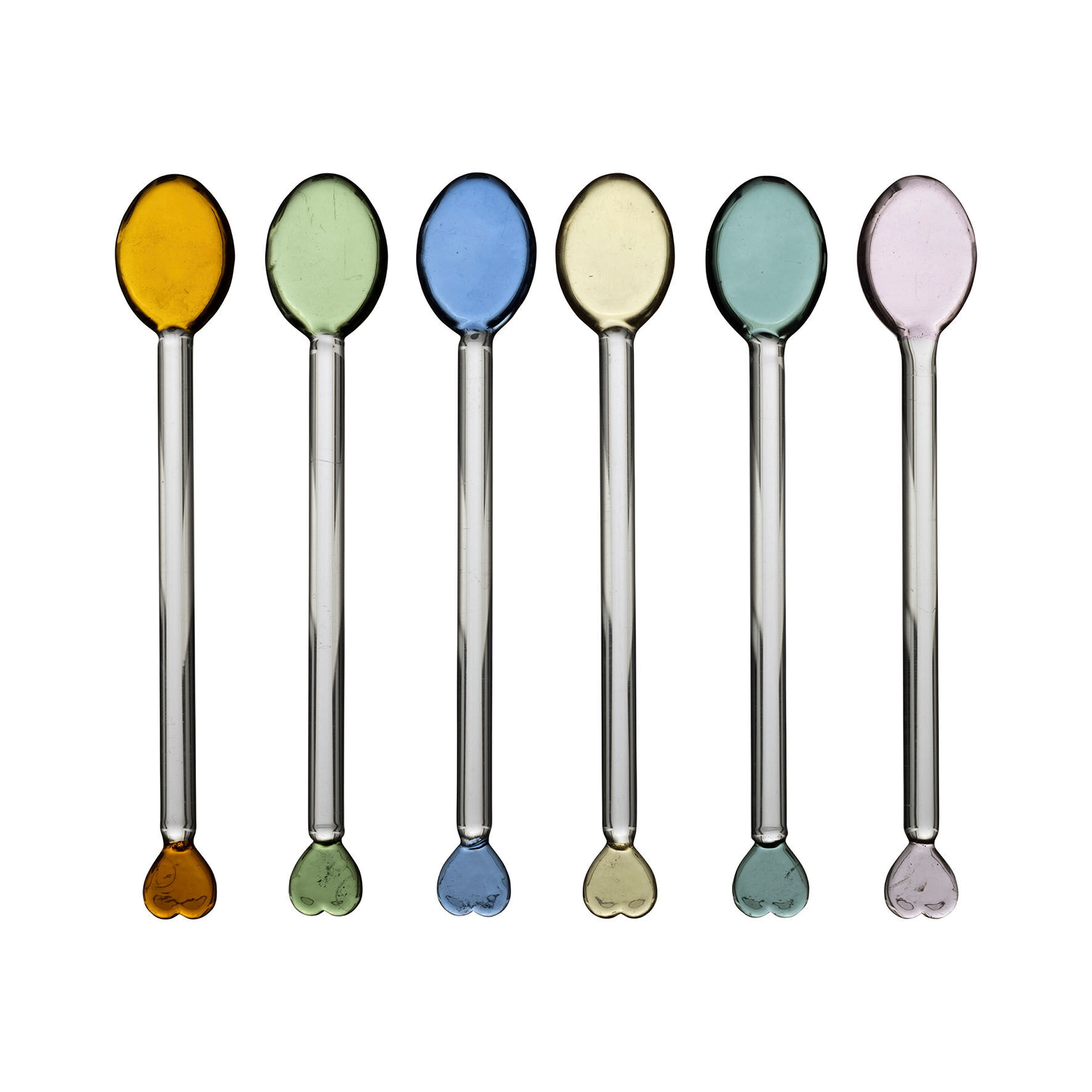 Bâtonnets à mélanger en verre de Murano : lot de 6, bâtonnets