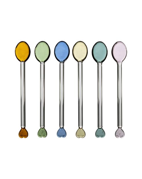 6 Agitateurs à Cocktail Coeur Colorea