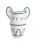 Vaso in porcellana Greeka bianco/blu - 15x9xH19,5 cm