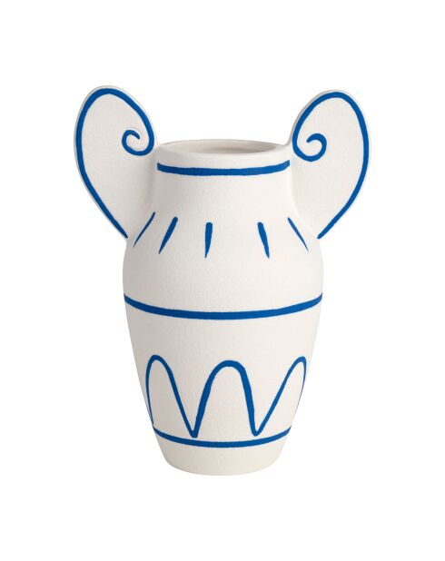 Vaso in porcellana Greeka bianco/blu - 15x9xH19,5 cm