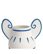 Vaso in porcellana Greeka bianco/blu - 15x9xH19,5 cm
