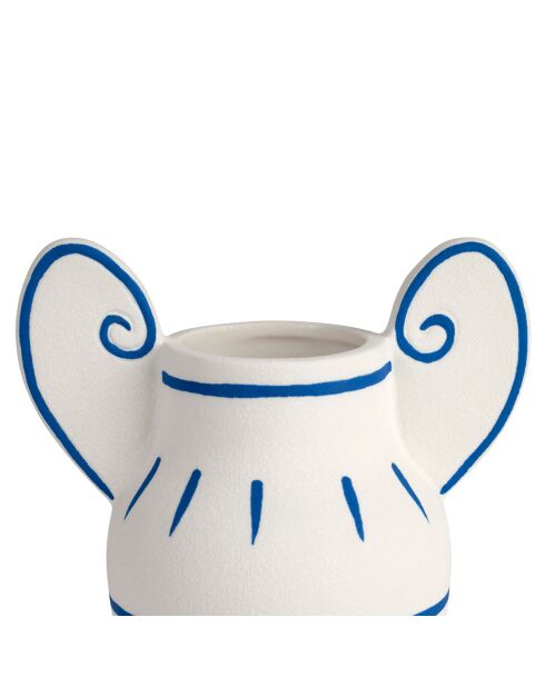 Vaso in porcellana Greeka bianco/blu - 15x9xH19,5 cm