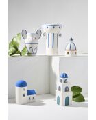 Vaso in porcellana Greeka bianco/blu - 15x9xH19,5 cm