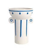 Vaso in porcellana Greeka bianco/blu - D17,5xH25cm