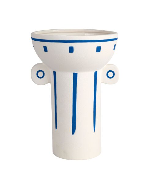 Vaso in porcellana Greeka bianco/blu - D17,5xH25cm