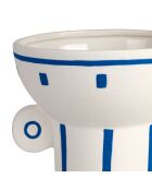 Vaso in porcellana Greeka bianco/blu - D17,5xH25cm