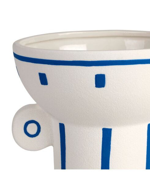 Vaso in porcellana Greeka bianco/blu - D17,5xH25cm