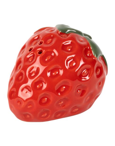 Salière & Poivrière Fraise Plat Medi Rouge - H5Cm