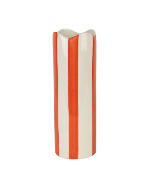 Vase en Grès Cylindre Artist Corail - D7.5Xh23.5Cm