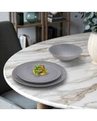 18-teiliges Yumi Grey Steinzeug-Set