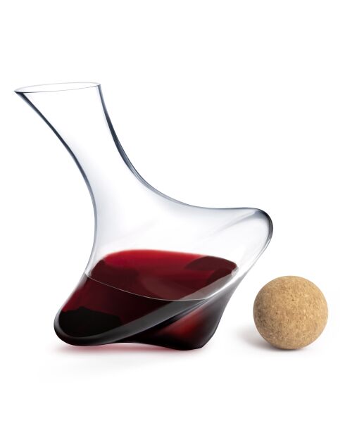 Karaffe mit Drehverschluss 1,3 l mit Korkverschluss Mundgeblasenes Glas, Kork