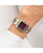 Reloj de acero plateado y dorado