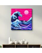 Pittura decorativa su vetro temperato multicolore 50 x 50 cm