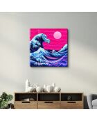 Pittura decorativa su vetro temperato multicolore 50 x 50 cm