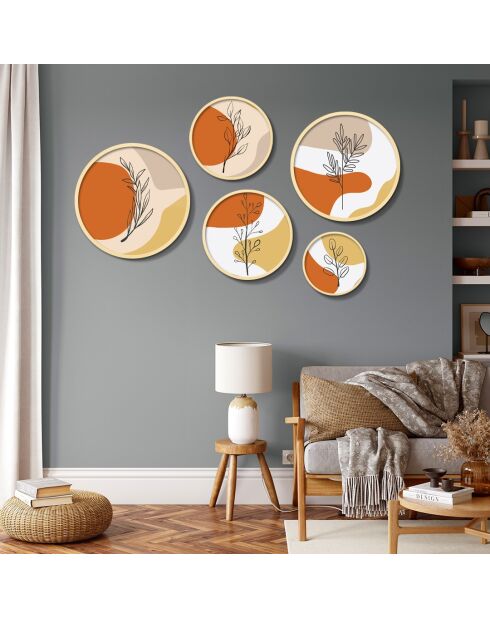 Quadro decorativo in MDF con cornice (5 pezzi) multicolore 43,5 x 43,5 cm (1 pezzo)
37 x 37 cm (1 pezzo)
31 x 31 cm (1 pezzo)
26 x 26 cm (1 pezzo)
18 x 18 cm (1 pezzo)