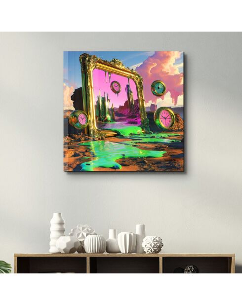 Pittura decorativa su vetro temperato multicolore 50 x 50 cm