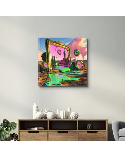 Pittura decorativa su vetro temperato multicolore 50 x 50 cm