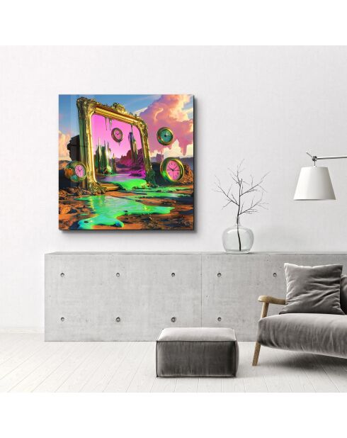 Pittura decorativa su vetro temperato multicolore 50 x 50 cm