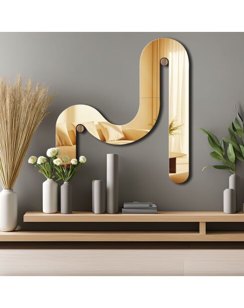 Espejo dorado decorativo 70 x 28 cm