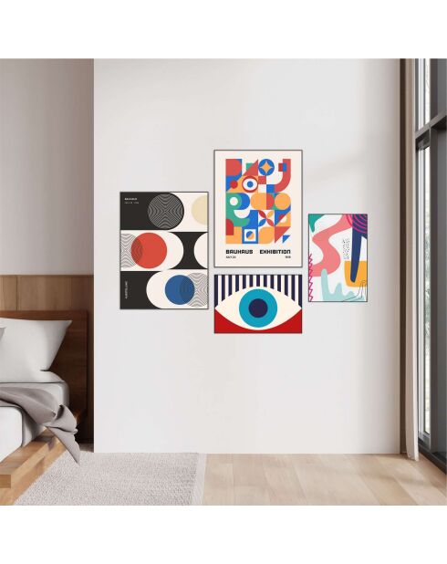 Pannello decorativo in MDF (4 pezzi), multicolore, 62 x 85 cm