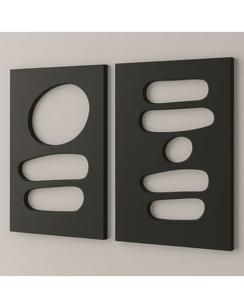 Dekorative MDF-Platte (2 Stück) schwarz 40 x 60 cm