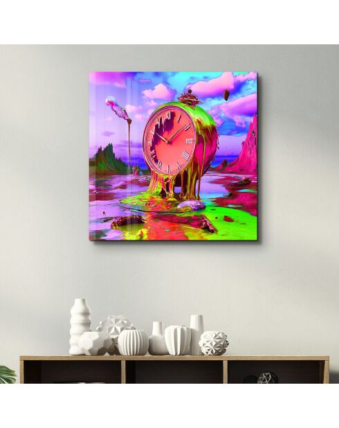 Decoratieve verf op meerkleurig gehard glas 50 x 50 cm