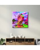 Decoratieve verf op meerkleurig gehard glas 50 x 50 cm