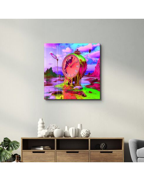 Decoratieve verf op meerkleurig gehard glas 50 x 50 cm