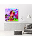 Decoratieve verf op meerkleurig gehard glas 50 x 50 cm