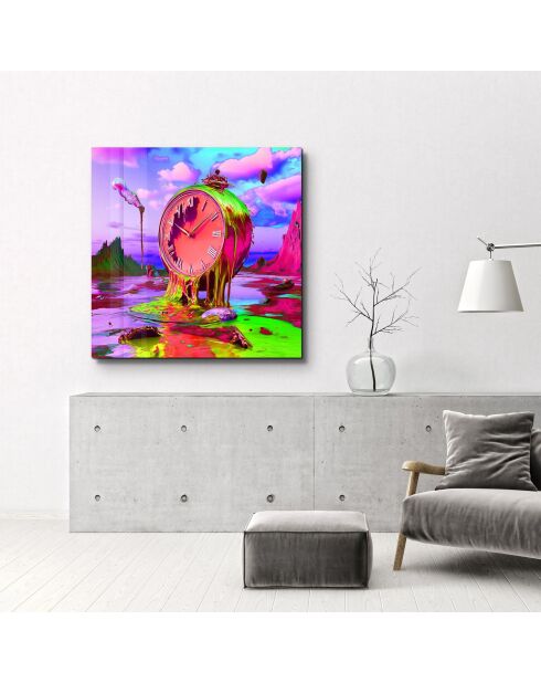 Decoratieve verf op meerkleurig gehard glas 50 x 50 cm