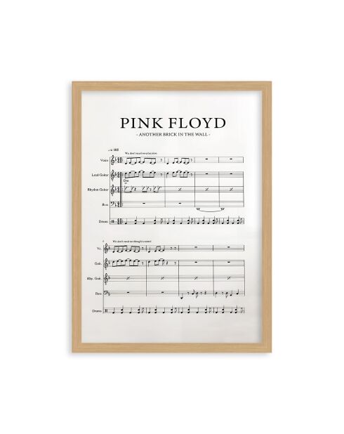 Ingelijste decoratieve plaat in veelkleurig MDF 35 x 45 cm