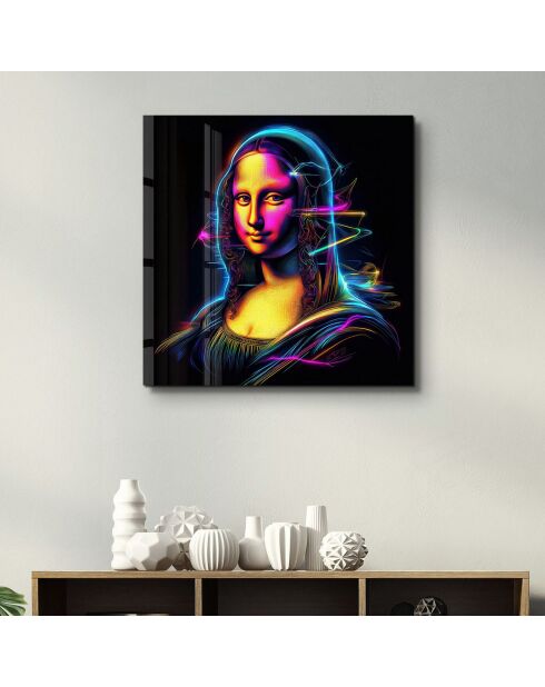 Decoratieve verf op meerkleurig gehard glas 50 x 50 cm