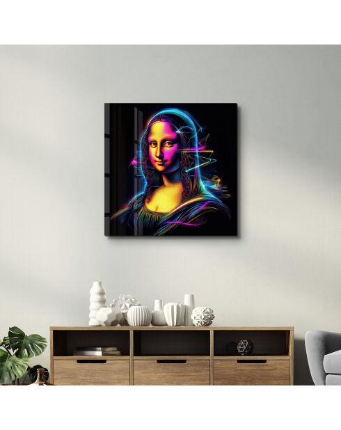 Decoratieve verf op meerkleurig gehard glas 50 x 50 cm