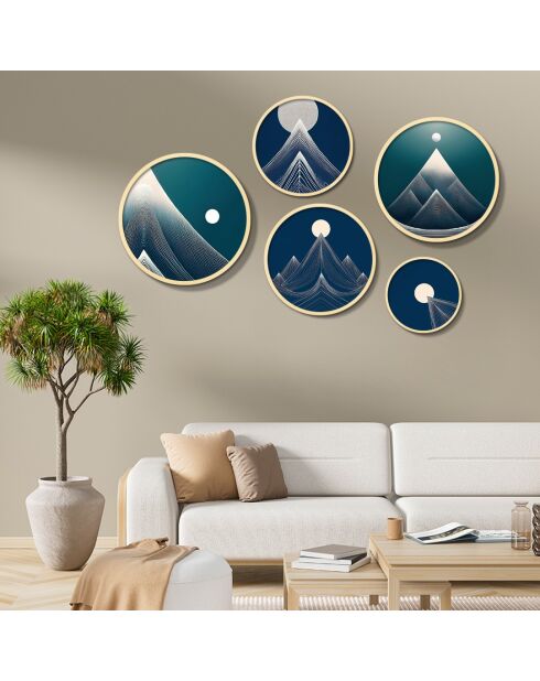 Ingelijste decoratieve MDF-afbeelding (5 stuks) veelkleurig 43,5 x 43,5 cm (1 stuk)
37 x 37 cm (1 stuk)
31 x 31 cm (1 stuk)
26 x 26 cm (1 stuk)
18 x 18 cm (1 stuk)