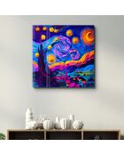 Decoratieve verf op meerkleurig gehard glas 50 x 50 cm