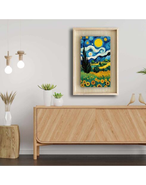 Quadro decorativo multicolore con cornice 43 x 63 cm