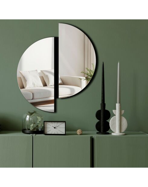 Decoratieve zilveren spiegel 44 x 50 cm