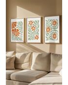 Ingelijste decoratieve foto (3 stuks) veelkleurig 33 x 48 cm