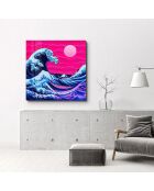 Pittura decorativa su vetro temperato multicolore 50 x 50 cm