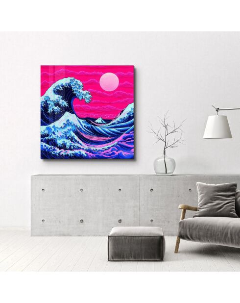 Pittura decorativa su vetro temperato multicolore 50 x 50 cm