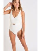 Maillot 1 Pièce Mandini Brehat Ecru