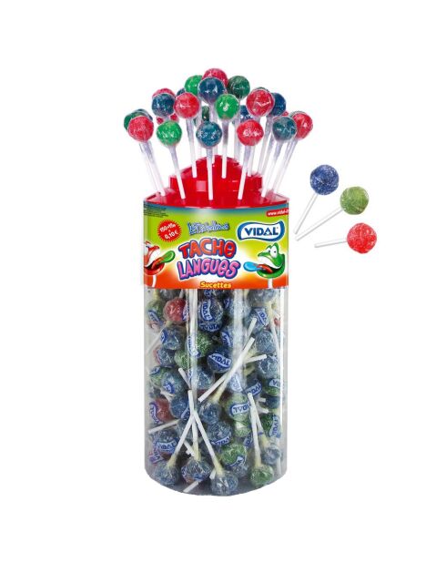 Piruletas ácidas (mancha para la lengua) - caja de 150